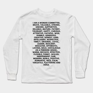 I am a woman: 50 positive affirmations Long Sleeve T-Shirt